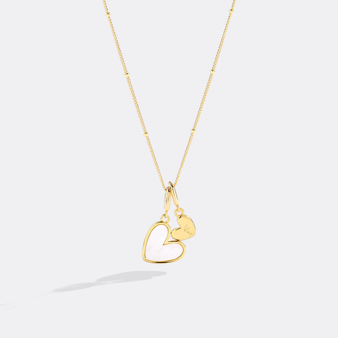 Mother Of Pearl Heart Initial Necklace - Image 10