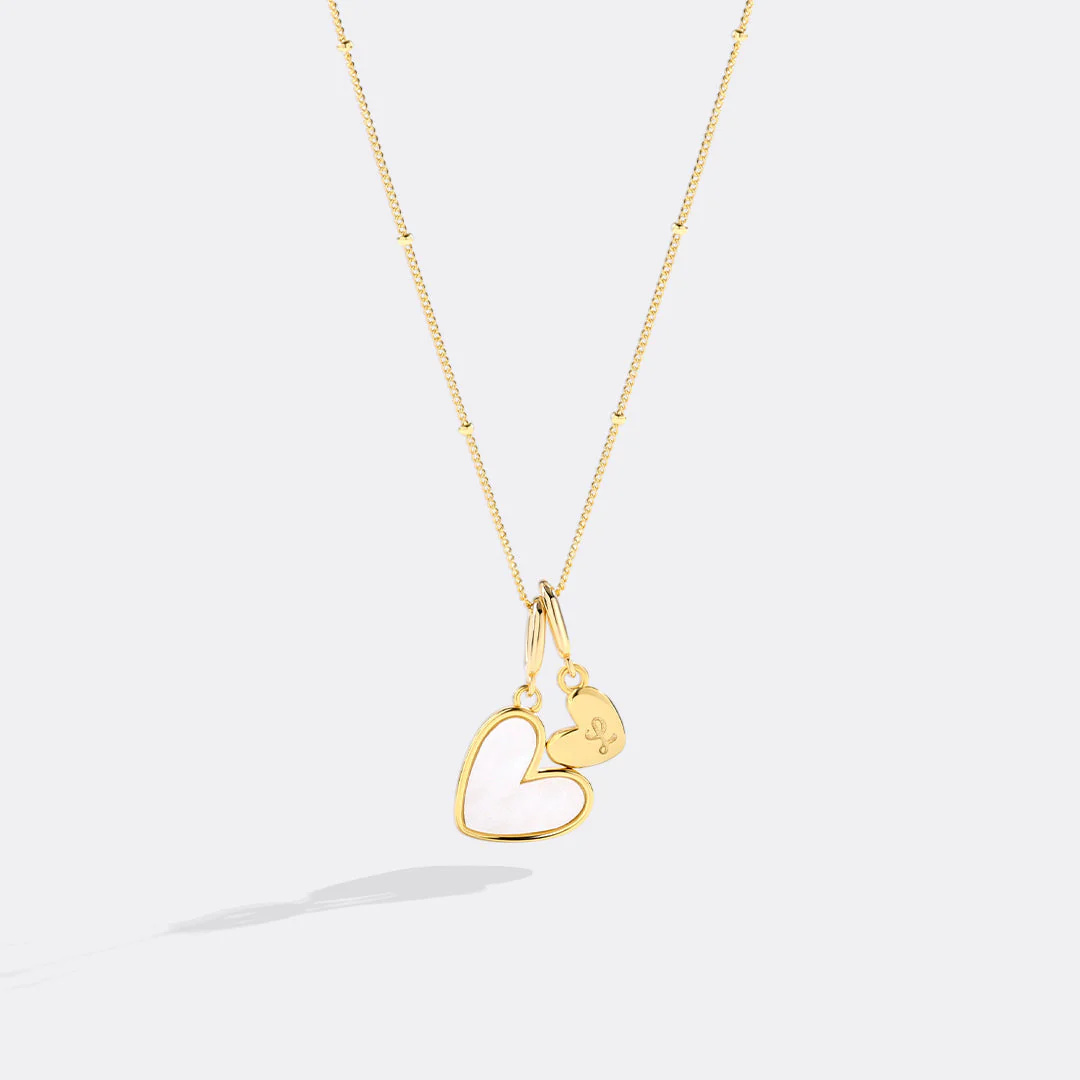 Mother Of Pearl Heart Initial Necklace - Image 16