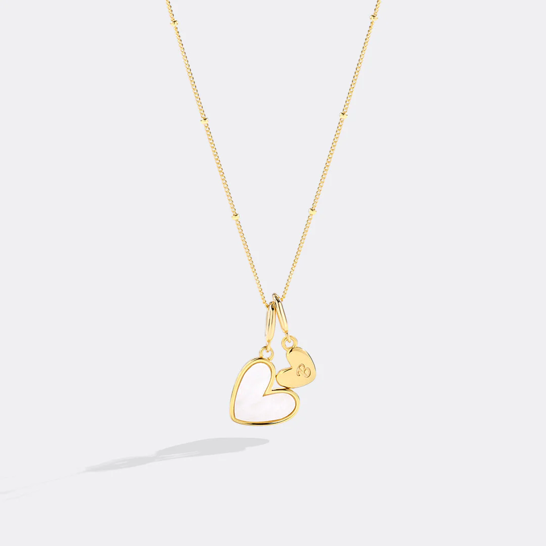 Mother Of Pearl Heart Initial Necklace - Image 6